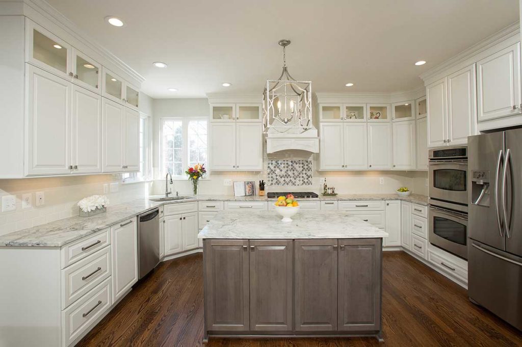 Open-concept kitchen with center island in Northern, VA